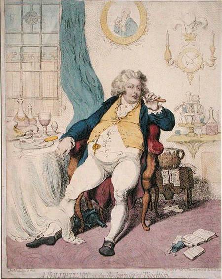 A Voluptuary under the Horrors of Digestion van James Gillray