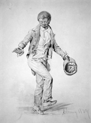 Negro boy dancing, 1839 (pencil on paper) van James Goodwin Clonney