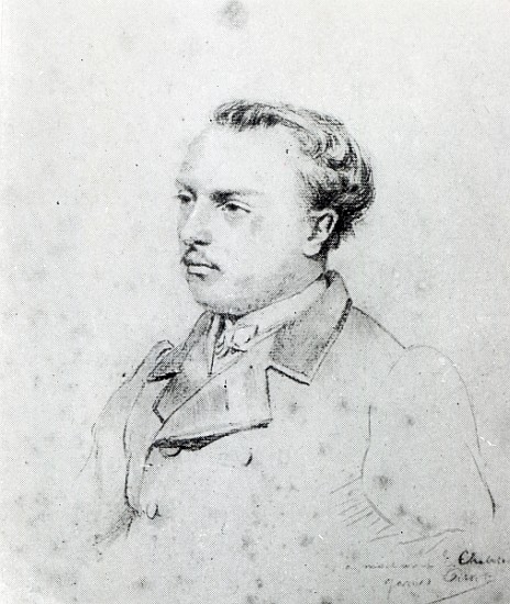Emmanuel Chabrier aged 20, 1861 (crayon) van James Jacques Tissot