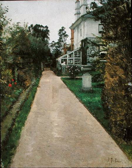 The Garden of the artist's house van James Jacques Tissot