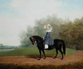 Portrait of a Girl Riding a Horse