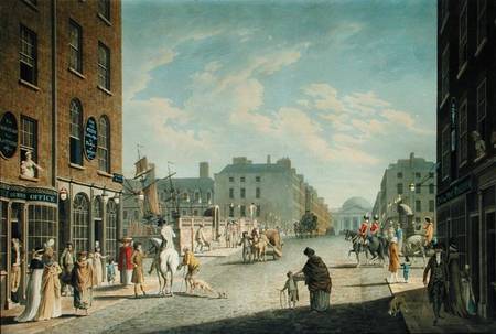 Capel Street with the Royal Exchange, Dublin van James Malton