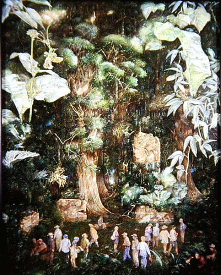 Jehovah''s Witnesses lost in the Jungle, 1989 (oil on canvas)  van  James  Reeve