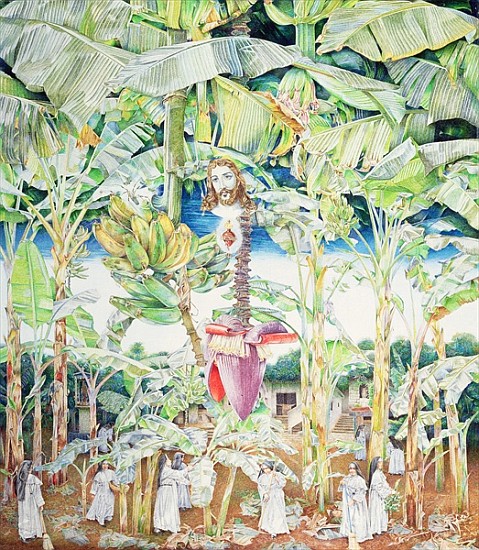 Miraculous Vision of Christ in the Banana Grove, 1989 (oil on canvas)  van  James  Reeve