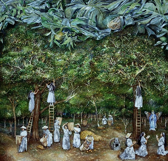Miraculous Vision of the Virgin in the Orange Orchard, 1996 (oil on canvas)  van  James  Reeve
