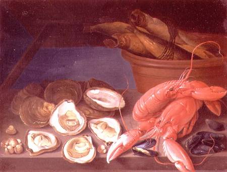 Still Life of Lobsters van James Sillett