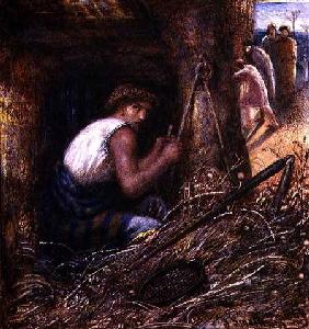 Saul Hiding among the Stuff, 1866 (w/c, oil & gum arabic on
