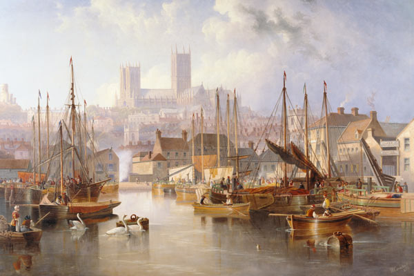 The Brayford Pool and Lincoln Cathedral van James Wilson Carmichael
