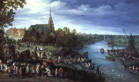 The Annual Parish Fair in Schelle van Jan Brueghel de oude