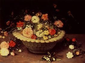 Blumen in einer Schale van Jan Brueghel de oude