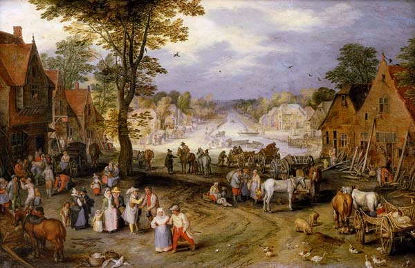Dorpstraat van Jan Brueghel de oude