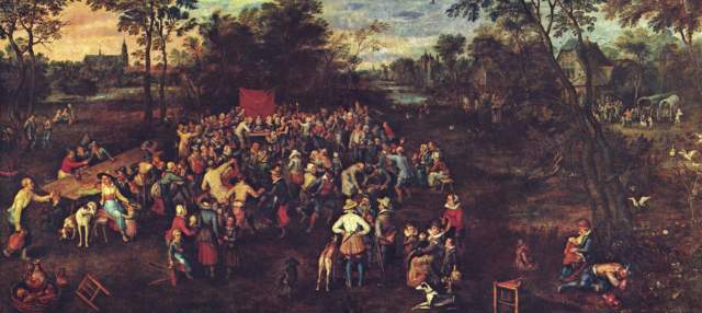 Das Hochzeitsbankett van Jan Brueghel de oude