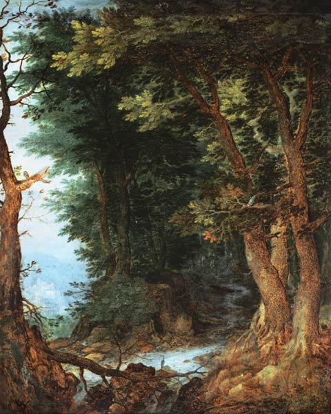 Waldlandschaft van Jan Brueghel de oude
