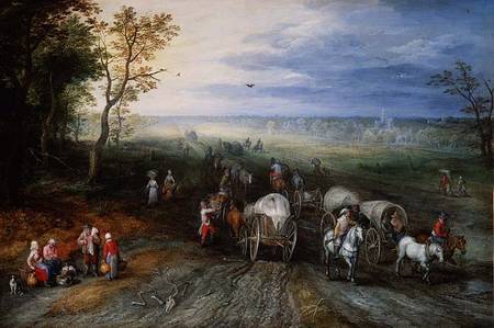 Returning from Market van Jan Brueghel de oude