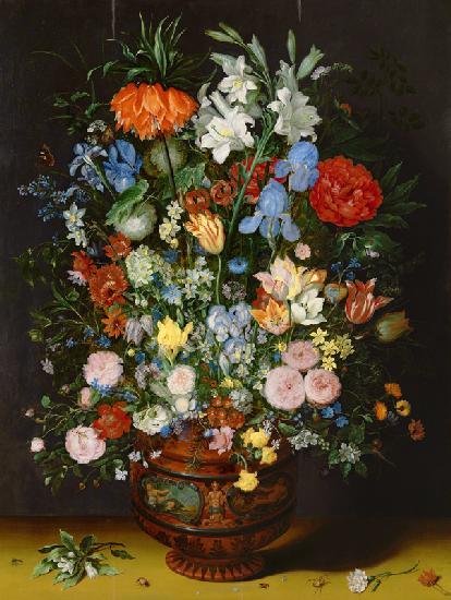 Boeket bloemen in  vaas  - Jan Breughel de Oude