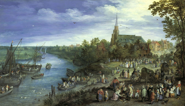Brueghel, the Elder, Village Market. van Jan Brueghel d. J.