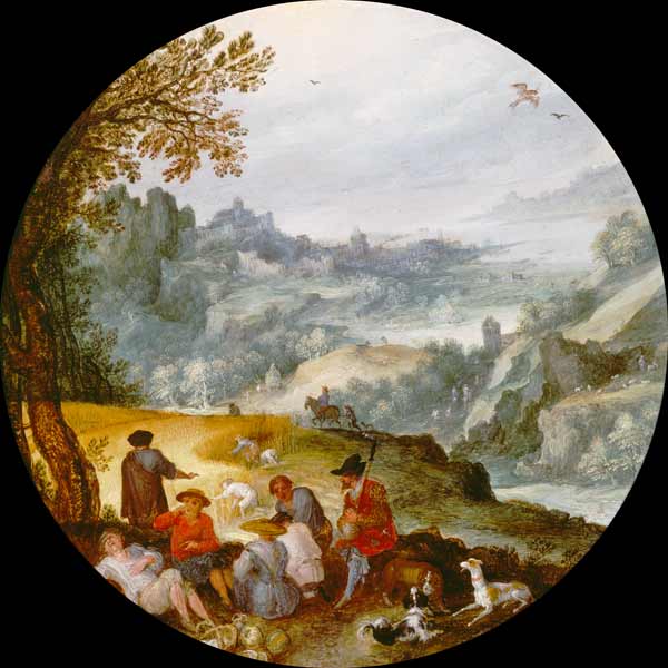 J.Brueghel d.Ä./ Die Ernte/ um 1594 van Jan Brueghel d. J.