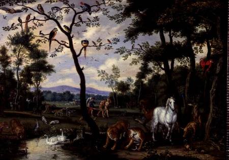 Earthly Paradise (panel) van Jan Brueghel d. J.