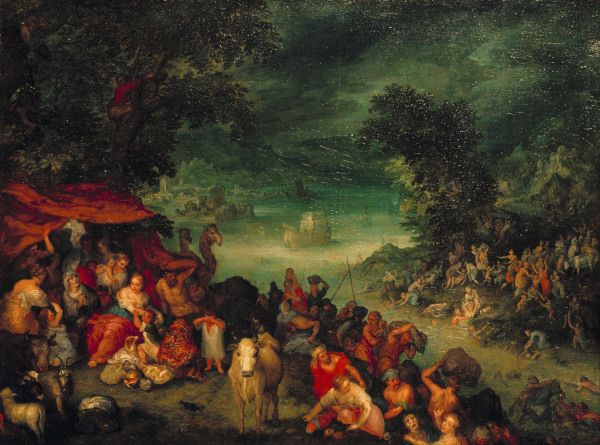 The Flood with Noah s Ark/Brueghel/1601 van Jan Brueghel d. J.