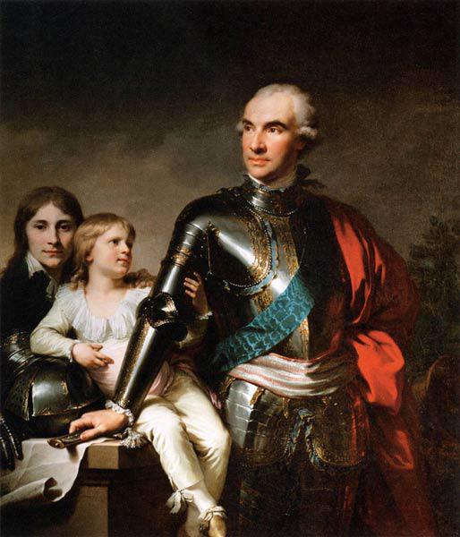 Portret Graf Stanislaw Szczesny Potocki (1753-1805) met zoon