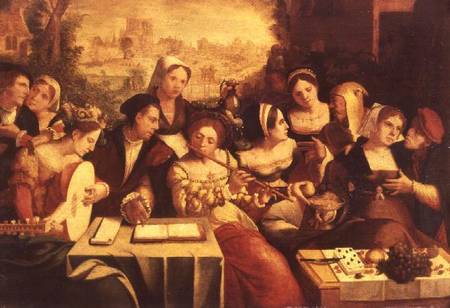 The Prodigal Son Feasting with Harlots van Jan Cornelisz Vermeyen