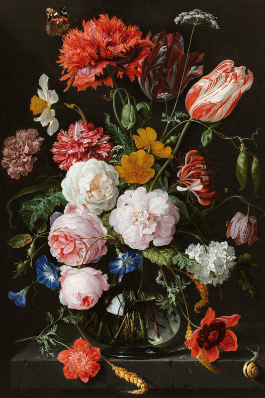 Stilleven met bloemen in een vaas  van Jan Davidsz de Heem