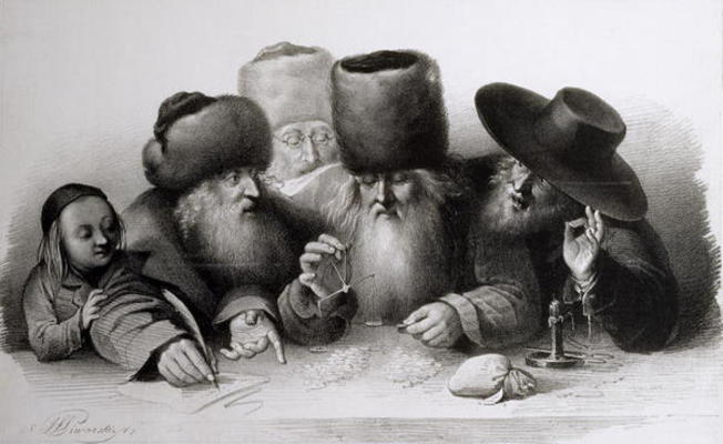 A Hurried Speculation, Warsaw, 1841 (litho) van Jan Felix Piwarski