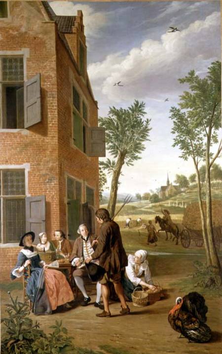 Figures in a Landscape (one of a series of four) van Jan Josef Horemans II.