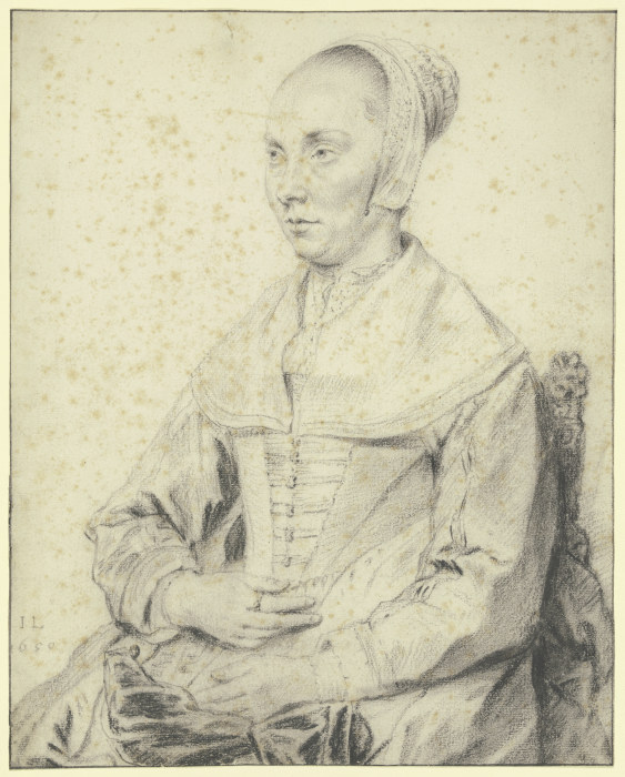 Bildnis einer in einem Sessel sitzenden Dame nach links van Jan Lievens
