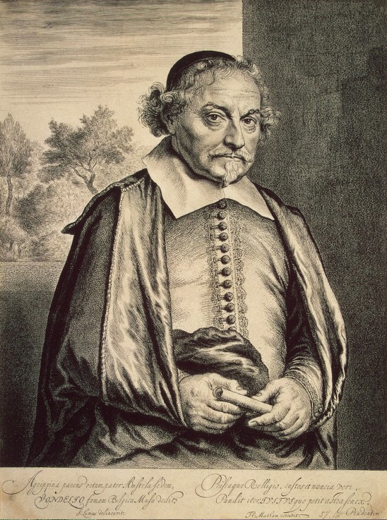 Portrait of the writer and playwright Joost van den Vondel (1587-1679) van Jan Lievens