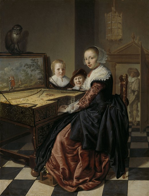 Woman at the Virginal van Jan Miense Molenaer