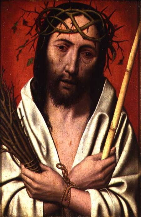 Christ Crowned with Thorns (oak panel) van Jan Mostaert
