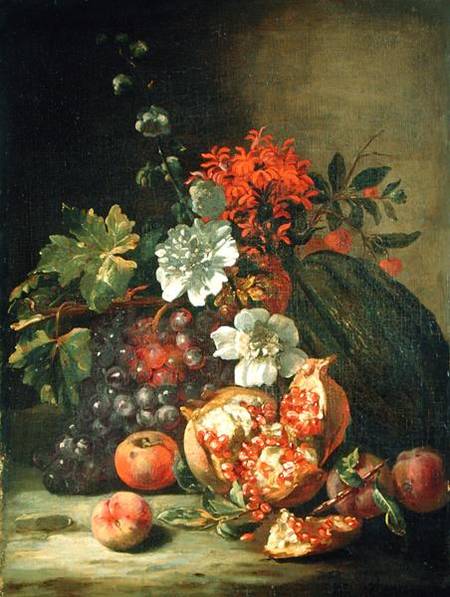 Fruit and Flowers van Jan Peter van the Younger Bredael