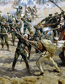 Die Schlacht von Raclawice 1794 zwischen Polen unter T. Kosciuszko und Russland Kampf zwischen Bauer van Jan Styka