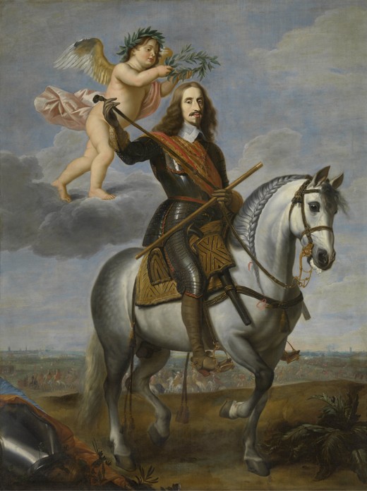 Equestrian portrait of Archduke Leopold Wilhelm of Austria (1614-1662) van Jan van den Hoecke