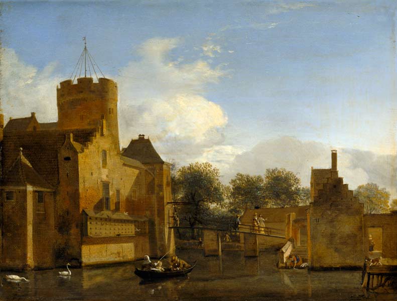 View of Schloss Leonersloot, Holland van Jan van der Heyden