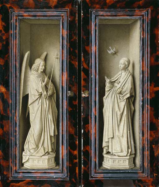 Flügelaltar : Linker und rechter Flügel aussen: Verkündigung Mariae van Jan van Eyck