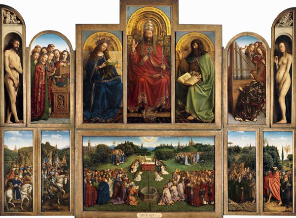 Het Gentse altaar - De verering van het mystieke lam van Jan van Eyck
