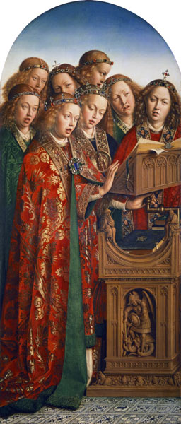 Gentse altaar - zingende engelen van Jan van Eyck