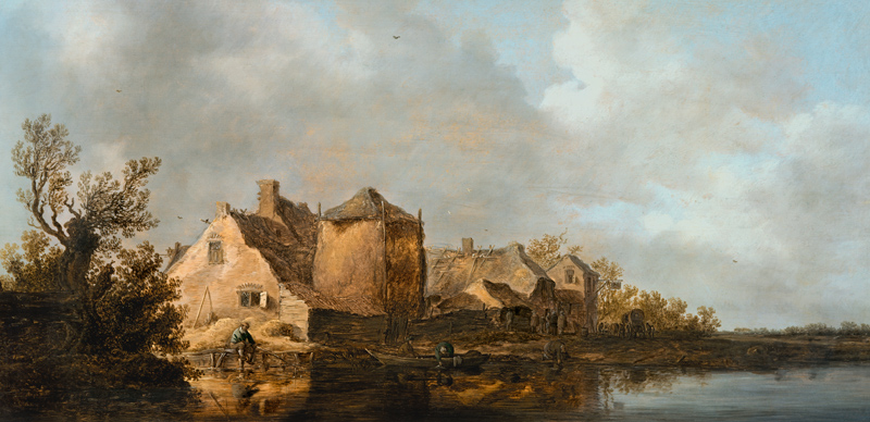 River Scene with an Inn van Jan van Goyen