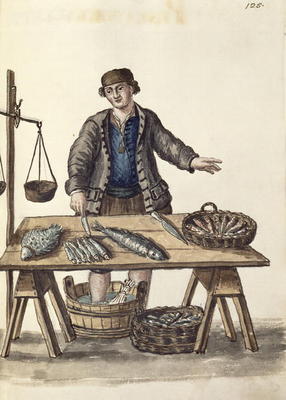 Fishmonger, Venetian (manuscript) van Jan van Grevenbroeck