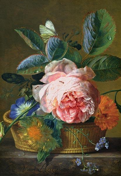 Een mand met bloemen - Jan van Huysum