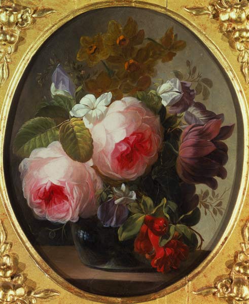 Roses and Other Flowers in a Vase van Jan van Os