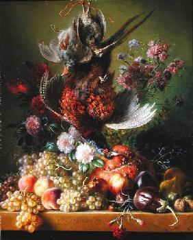 Still Life with pheasant and flowers