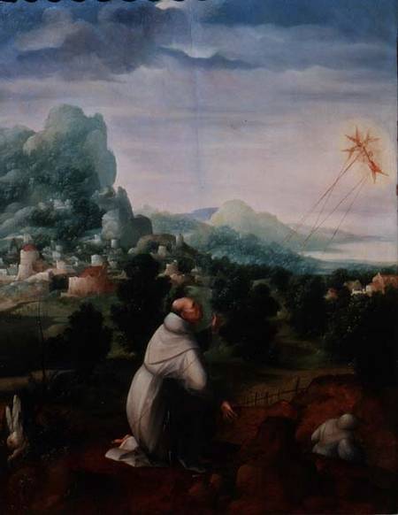 St. Francis Receiving the Stigmata (panel) van Jan van Scorel