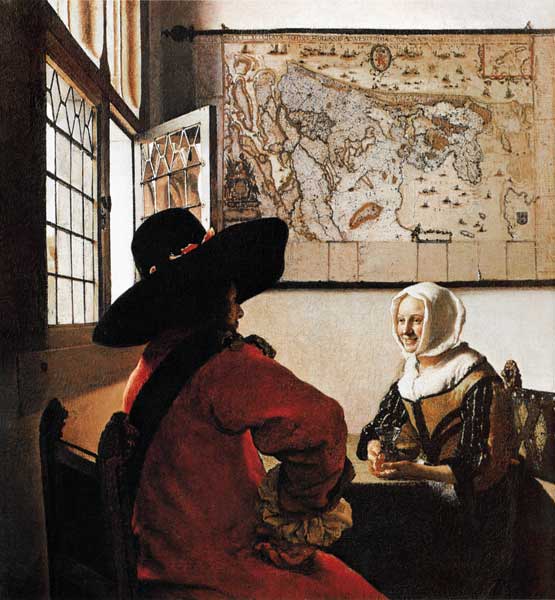 de soldaat en het lachende meisje Johannes Vermeer van Johannes Vermeer 