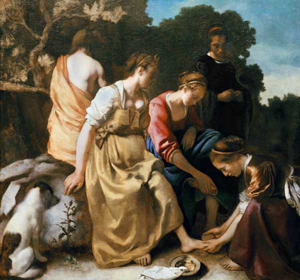 Diana en haar metgezellen van Johannes Vermeer 
