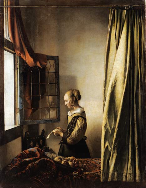 Brieflezende vrouw Johannes Vermeer van Johannes Vermeer 