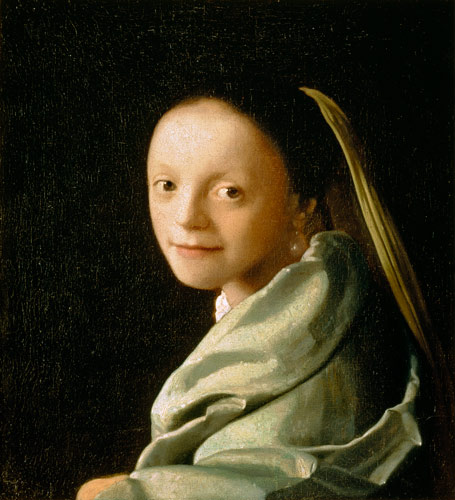 Hoofd van een jong meisje  van Johannes Vermeer 