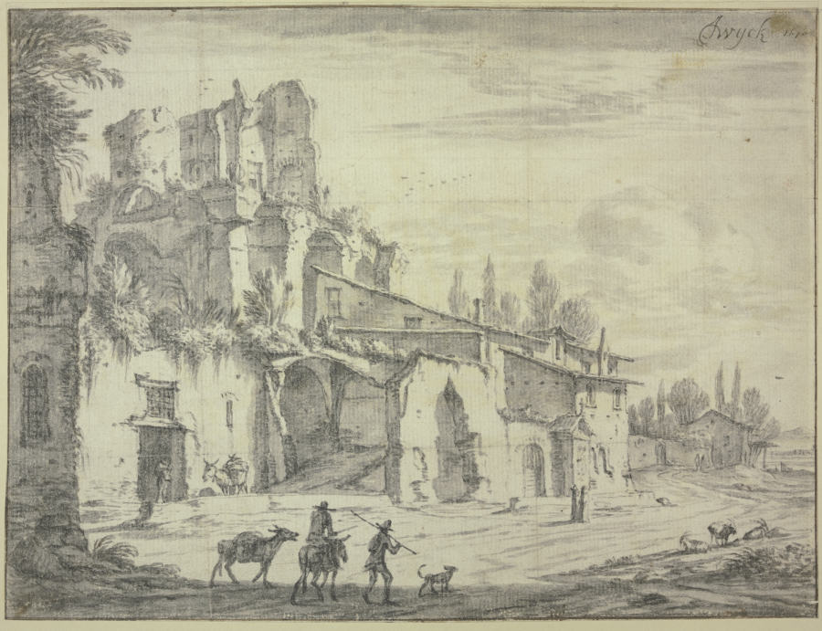 Landscape with ruins van Jan Wyck